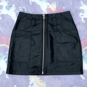 Topshop Faux Leather Mini Skirt